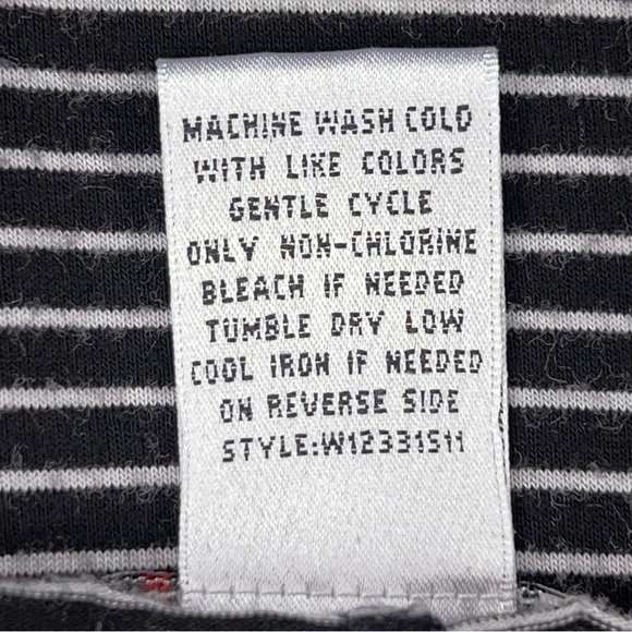 1X Isla Woman Black White Stripe Top 3/4 Sleeve Layered Style Stretch Casual - Picture 10 of 10